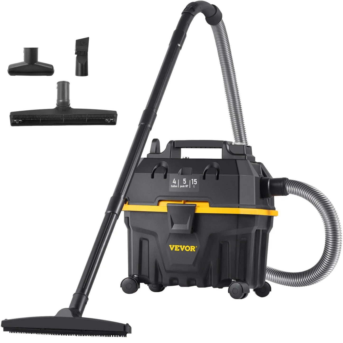 SucceBuy Portable Wet and Dry Vacuum Cleaner 15L 1200W Power Strong Suction Vacuum Cleaner & Air Blower