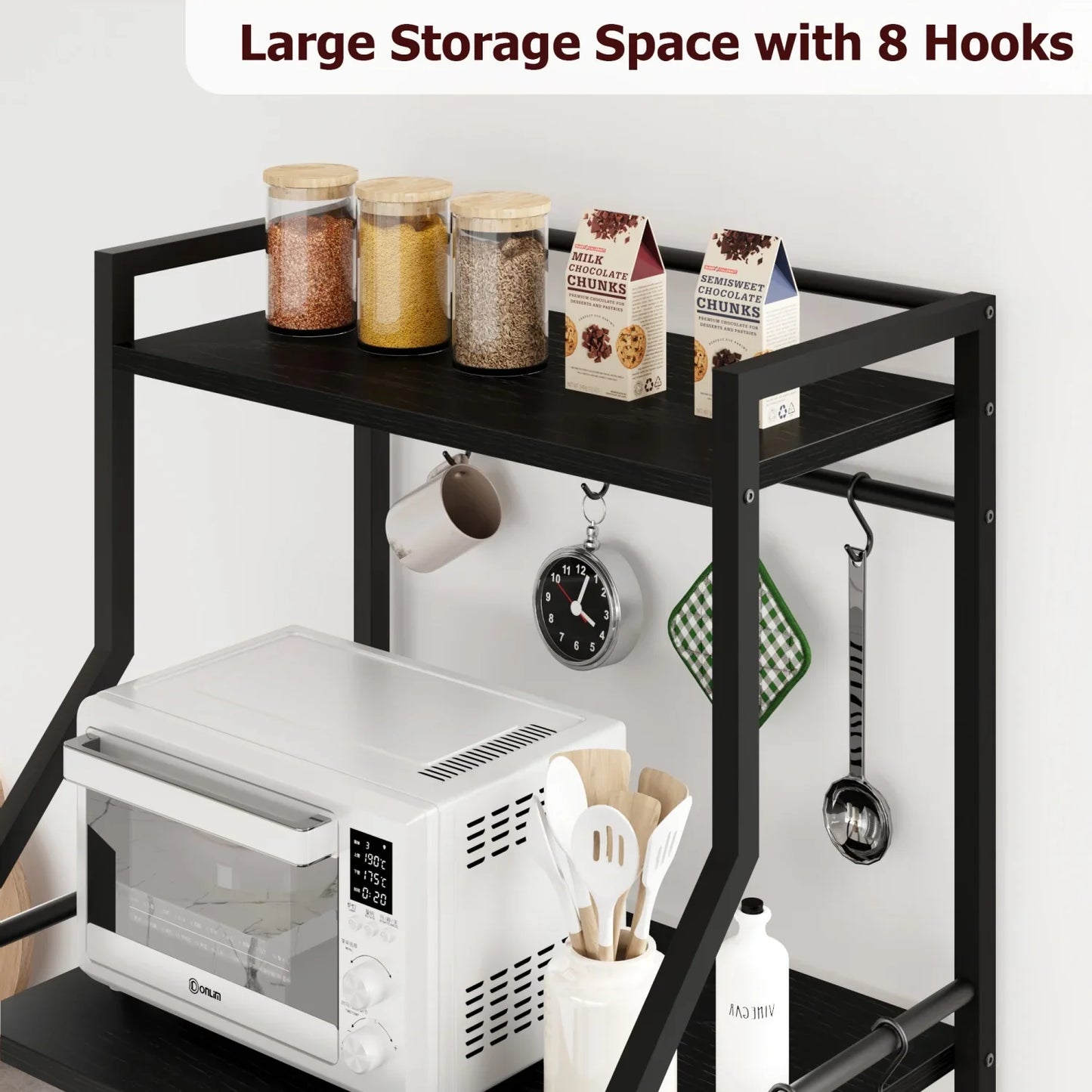 Kitchen Bakers Rack Microwave Oven Stand Coffee Bar Station
