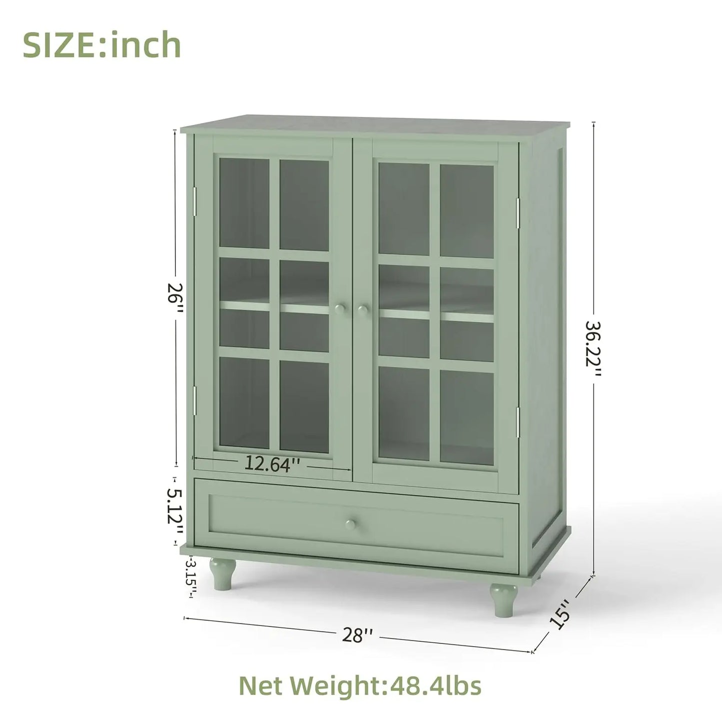 Sideboard Buffet Cabinet,  Entryway Cabinet with Glass Doors Drawer