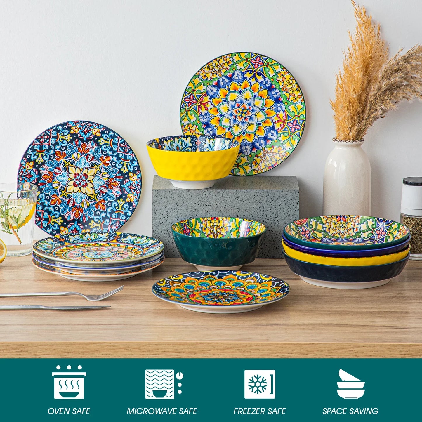 vancasso 12/16/18/24 Piece Ceramic Dinnerware Set For 6
