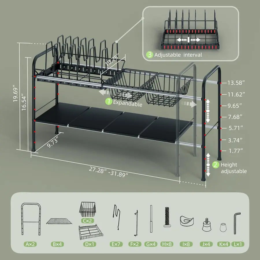 Adjustable Under Sink Organizers and Storage,Pots and Pans  Lid Organizers