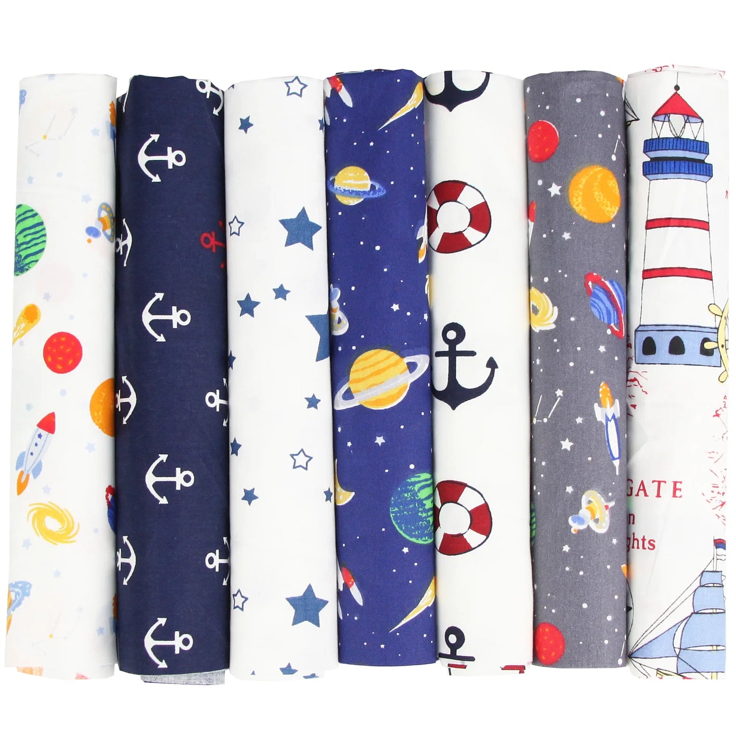 7PCS 50 x 50cm Squares Cotton Craft Fabric