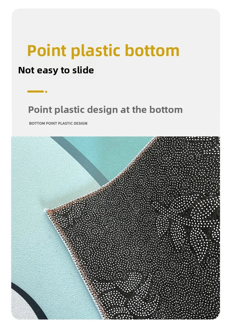 Elegant Shamrock Rug for Living Room -Celtic Knots and Green Leaves Design,