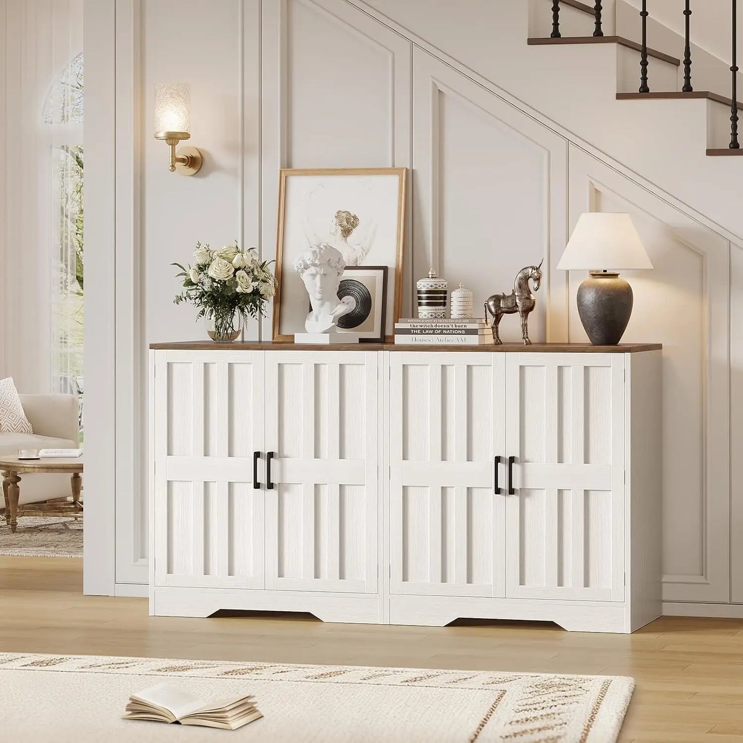 Sideboard Buffet Cabinet, Modern Farmhouse Kitchen Storage Cabinet