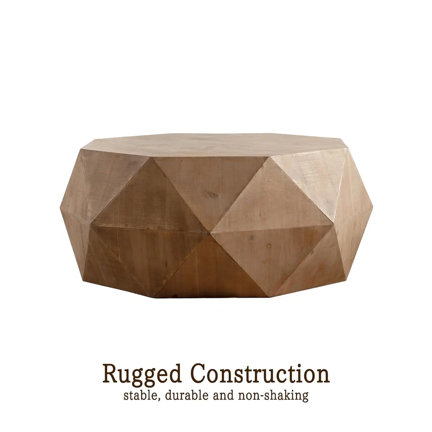 38" Modern Farmhouse Coffee Table, Drum Coffee Table