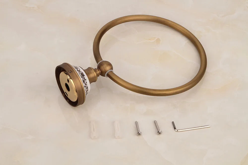 Porcelain Base Bathroom Hardware Set