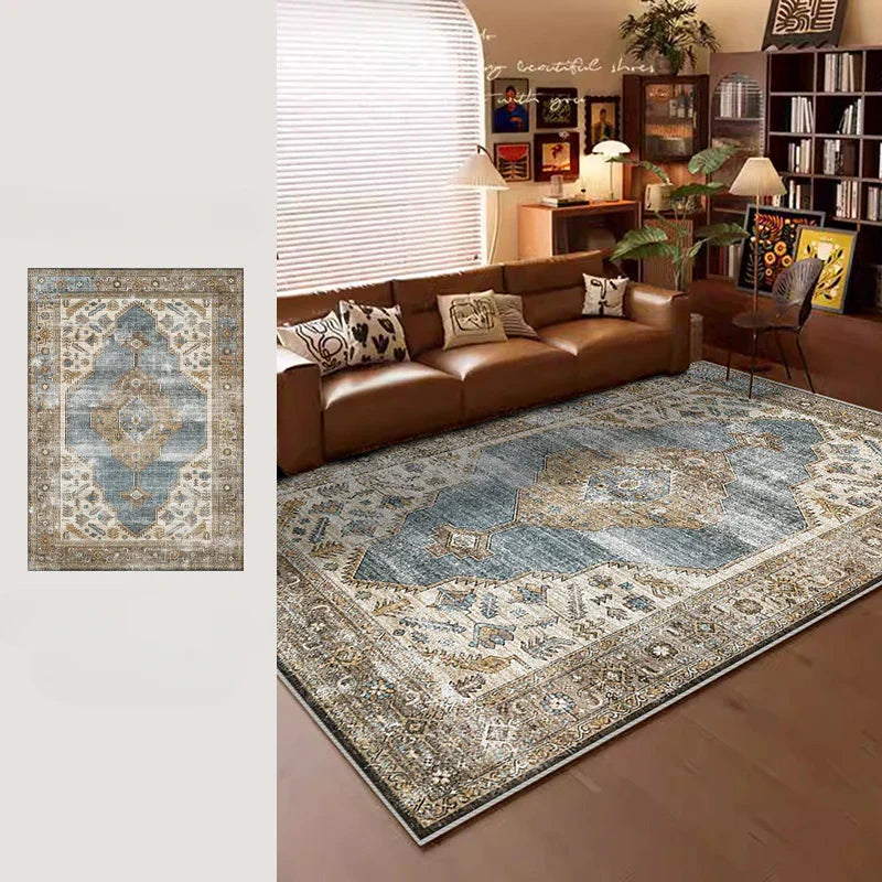 American Retro Style Carpets for Living Room Plush Carpet