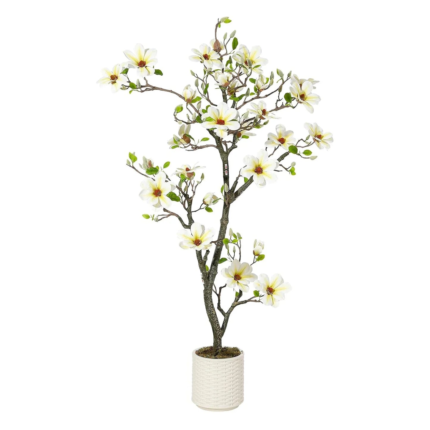 Artificial Magnolia Plant Faux Flower Trees  with LED Light for Yard Patio Home