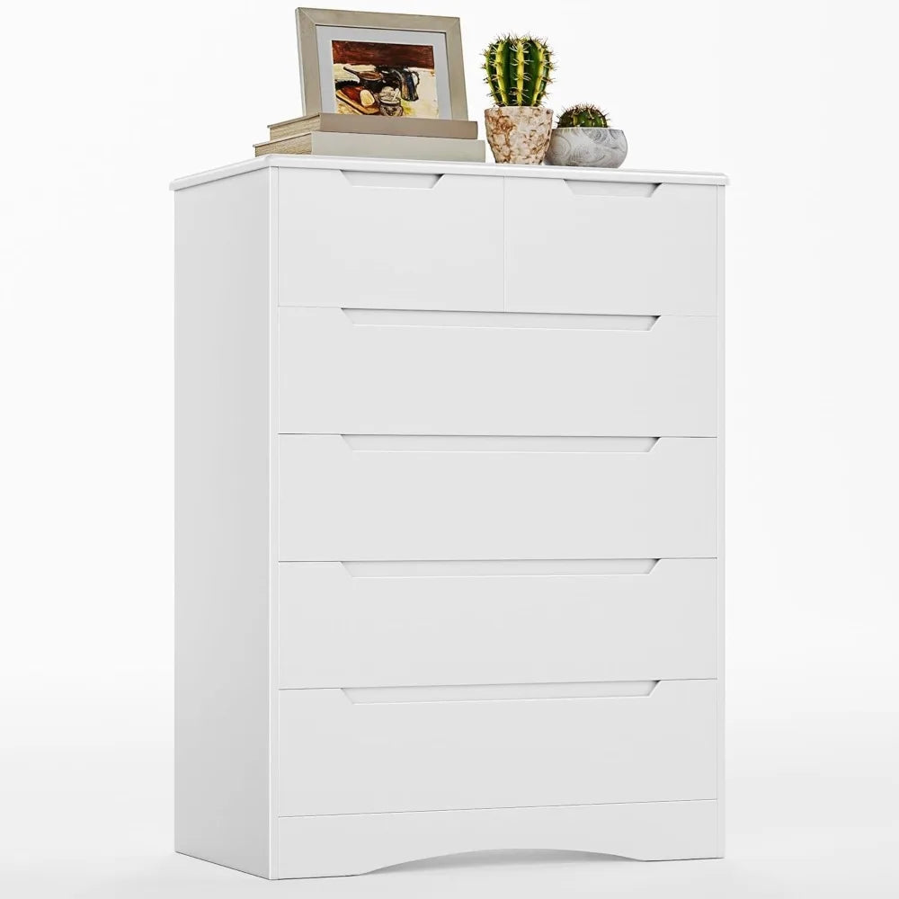 6 Drawer Dresser, Chest of Drawers  for Bedroom, Tall Dresser