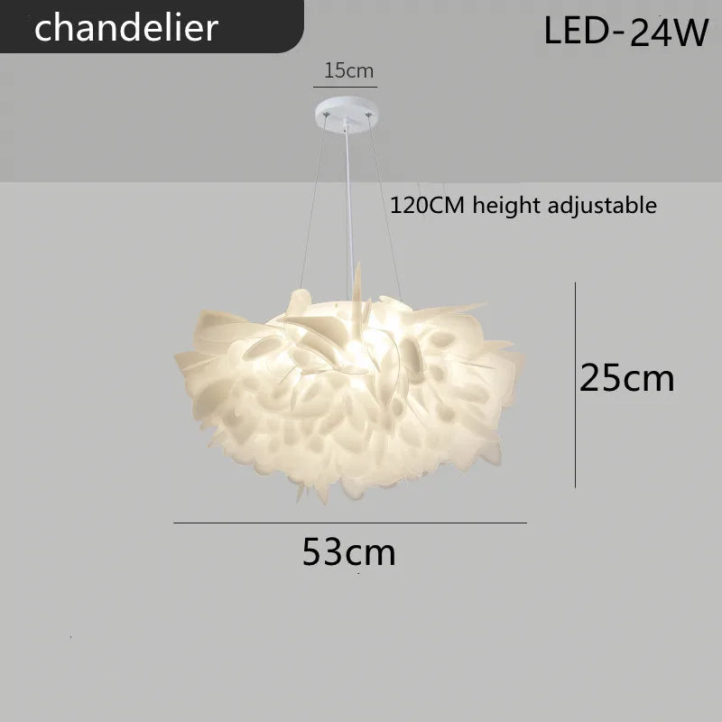 Exquisite Leaves Dimmable LED Ceiling Lights White Remote Control