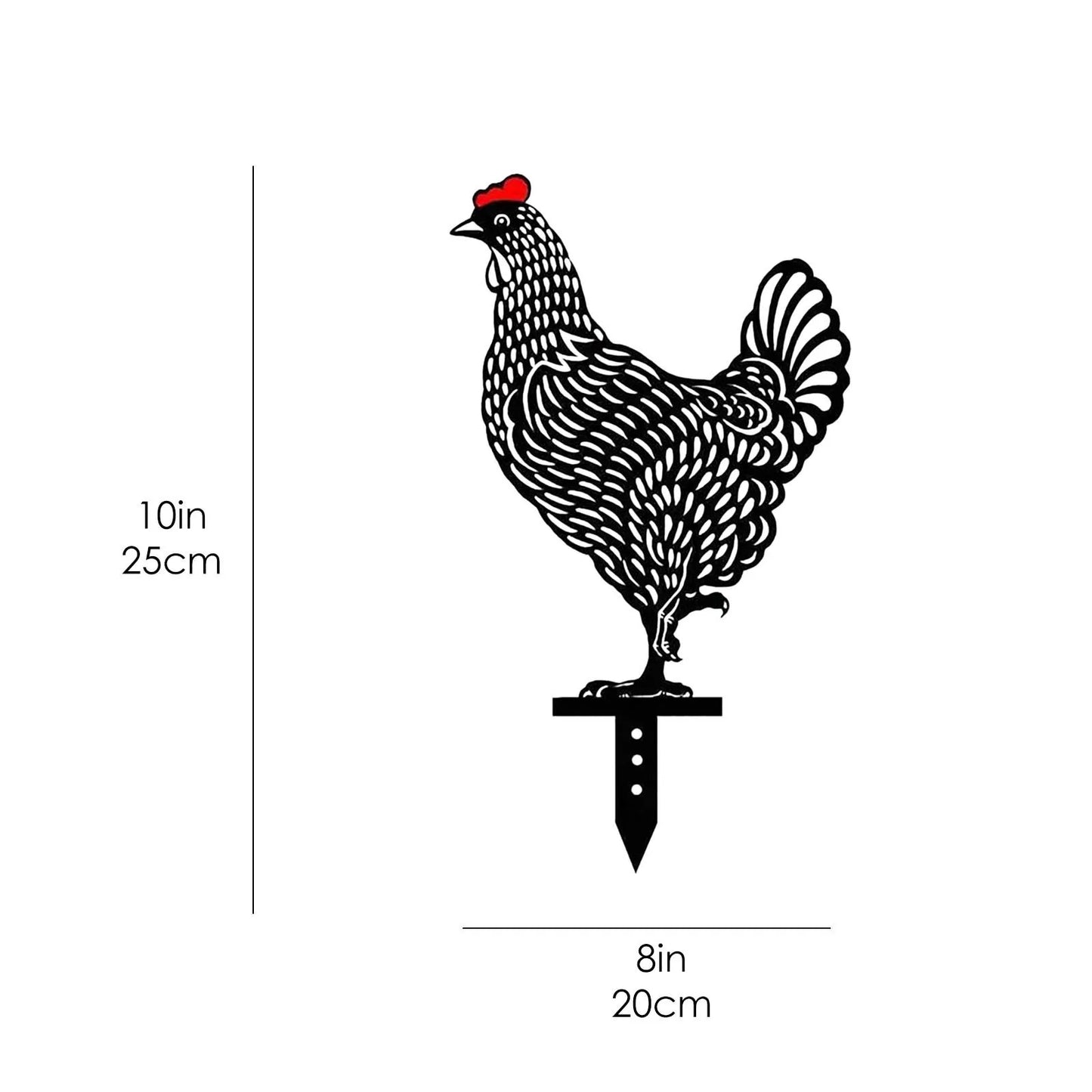 Acrylic Animal Garden Stakes Decorations Hen  For Outdoor Yard Lawn