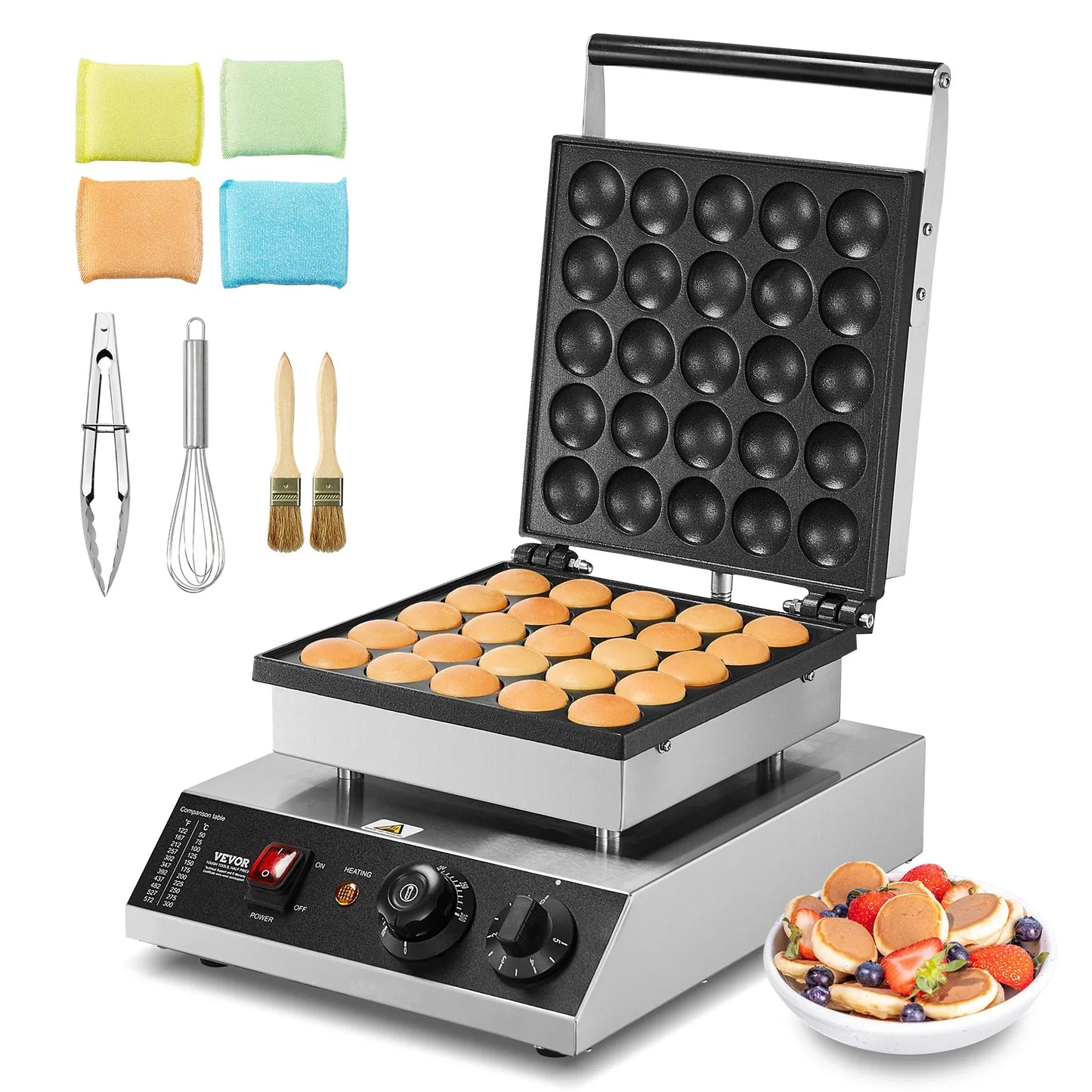 SucceBuy Electric Waffle Maker 25PCS Mini Dutch Pancake Maker Kitchen Home Appliance