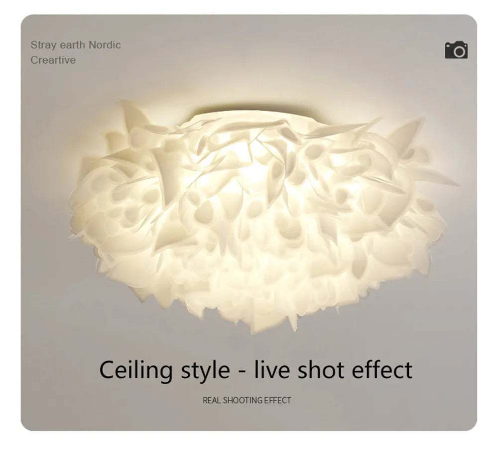 Exquisite Leaves Dimmable LED Ceiling Lights White Remote Control
