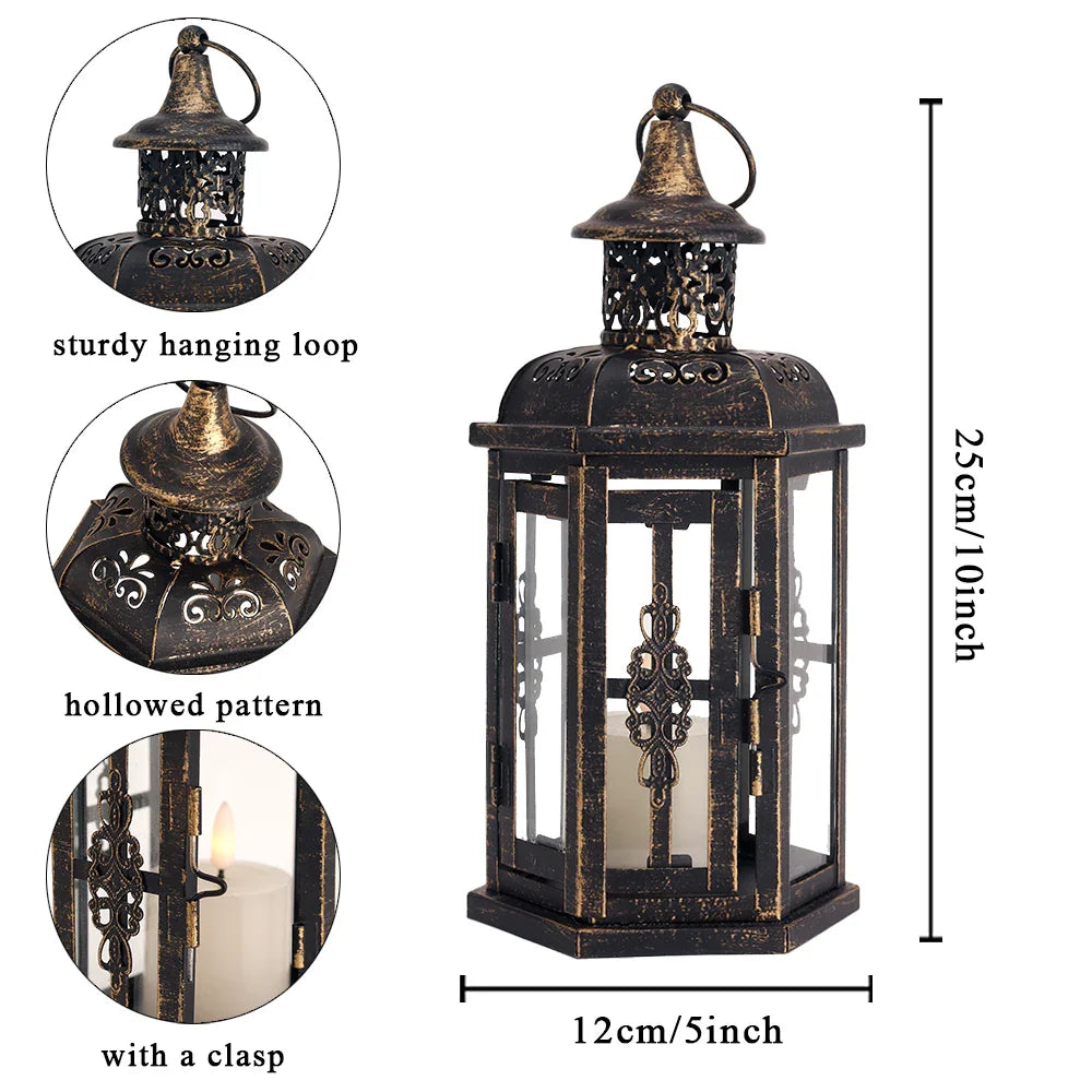 Vintage Nordic Candle Holder Lanterns Candles Aesthetic Hanging Lantern