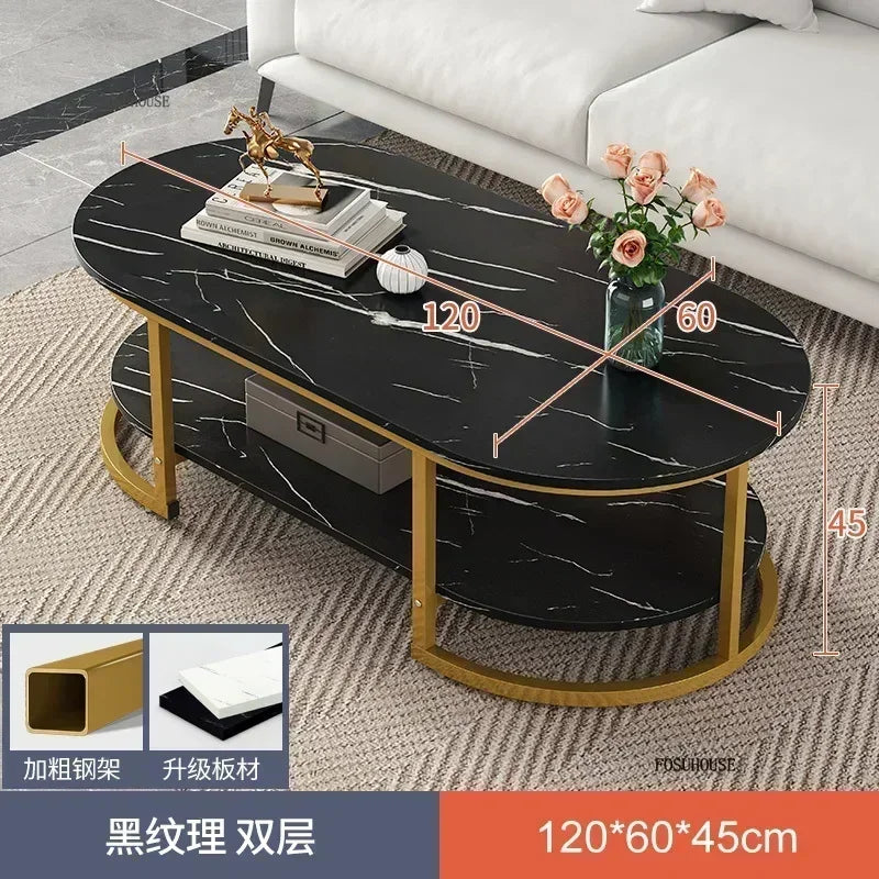 Minimalist Storage Oval  Modern Design Coffee Table