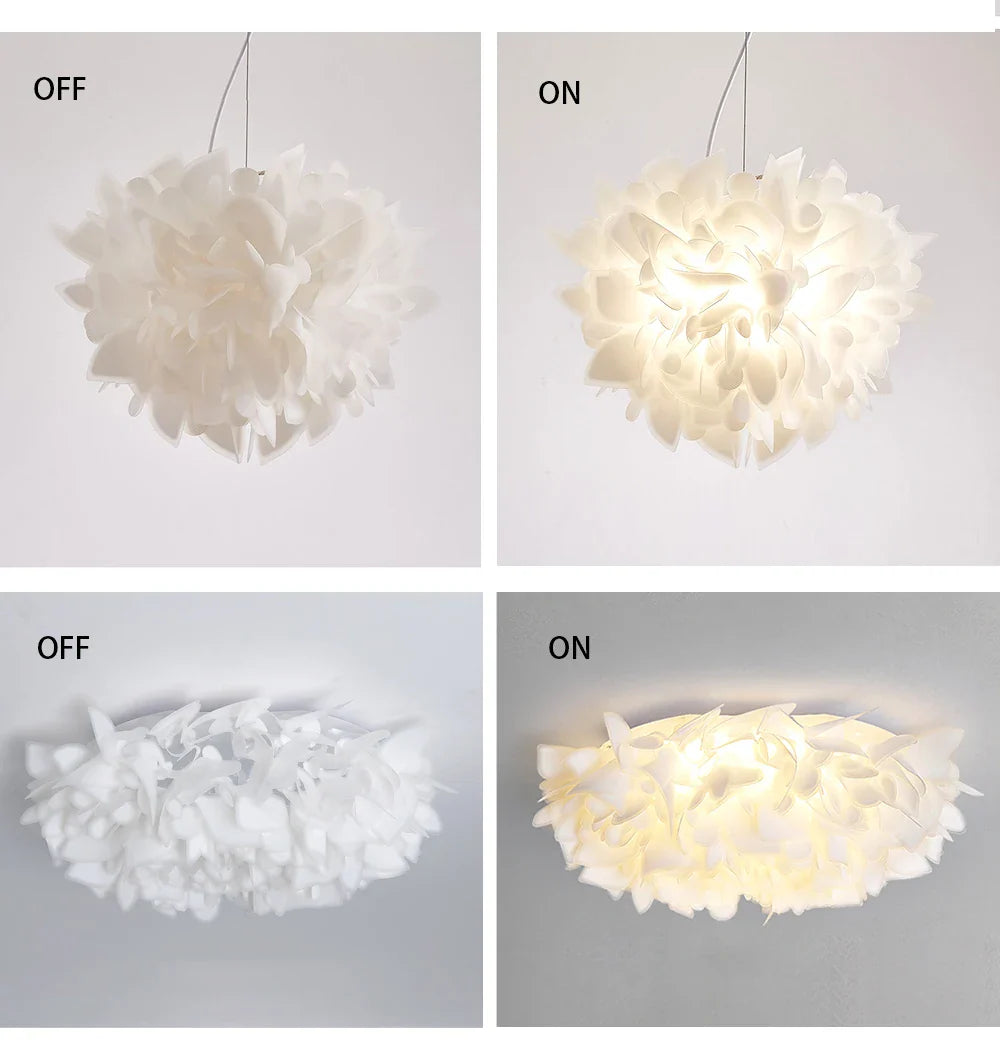 Exquisite Leaves Dimmable LED Ceiling Lights White Remote Control