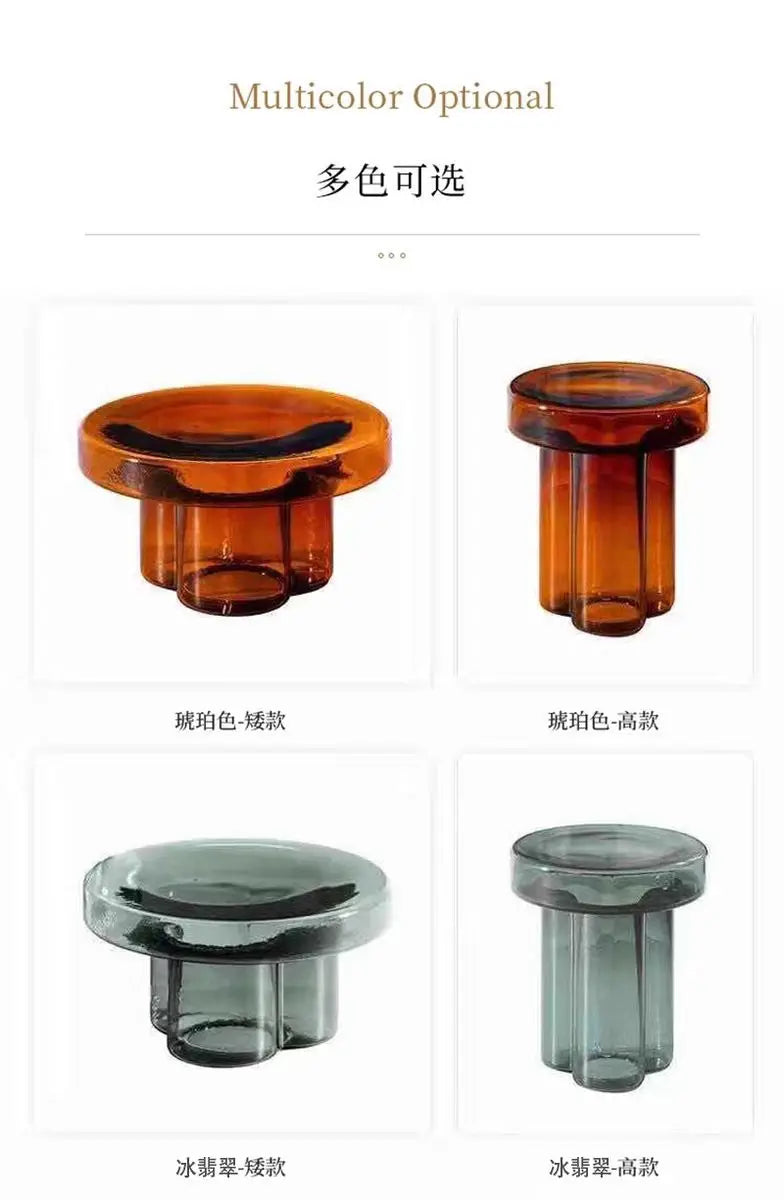 Nordic Creative Glass Coffee Table Living Room Handmade Coffee Table Round