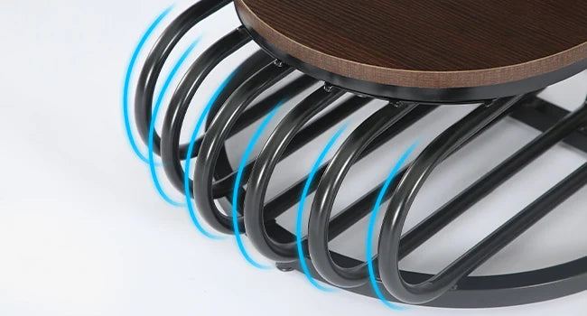 Round End Side Table: Side  Small Bedside Table Accent Table with Arc-Shaped Frame