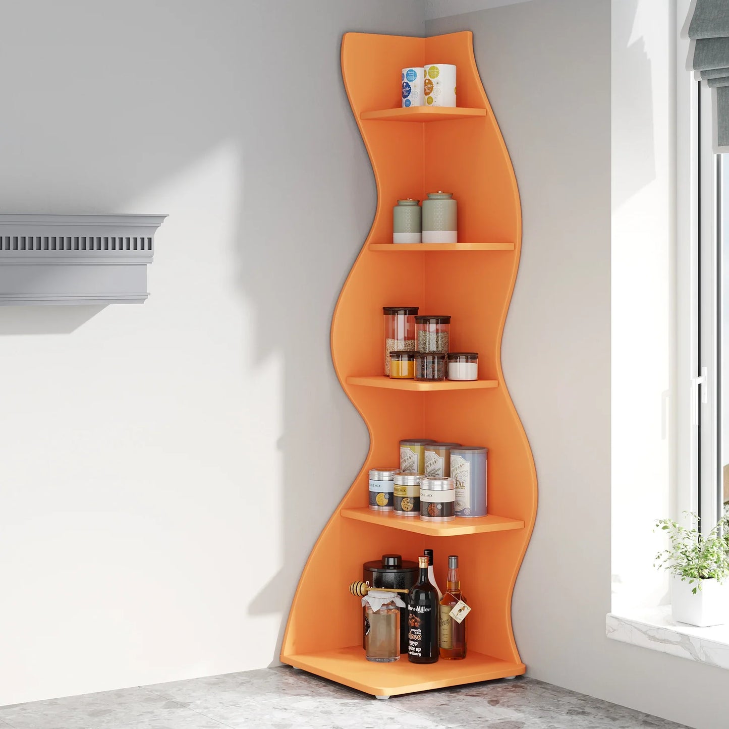 Tribesigns Corner Shelf, Modern 5-Tier Wall
