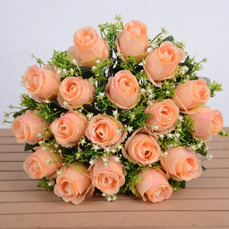 18 Heads Rose Bouquet  Silk  Bouquet Wedding  Flowers