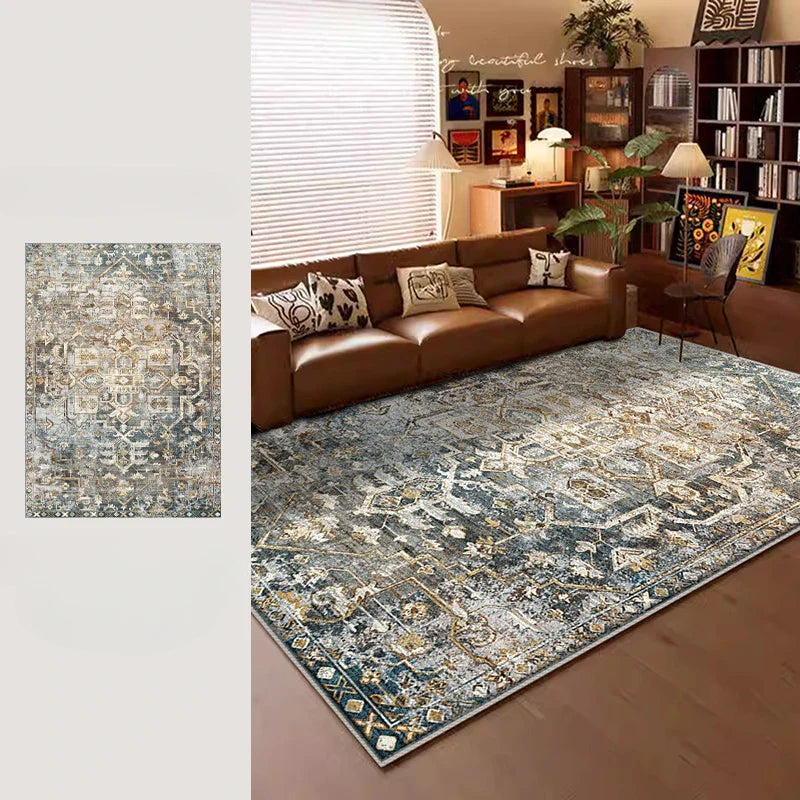 American Retro Style Carpets for Living Room Plush Carpet