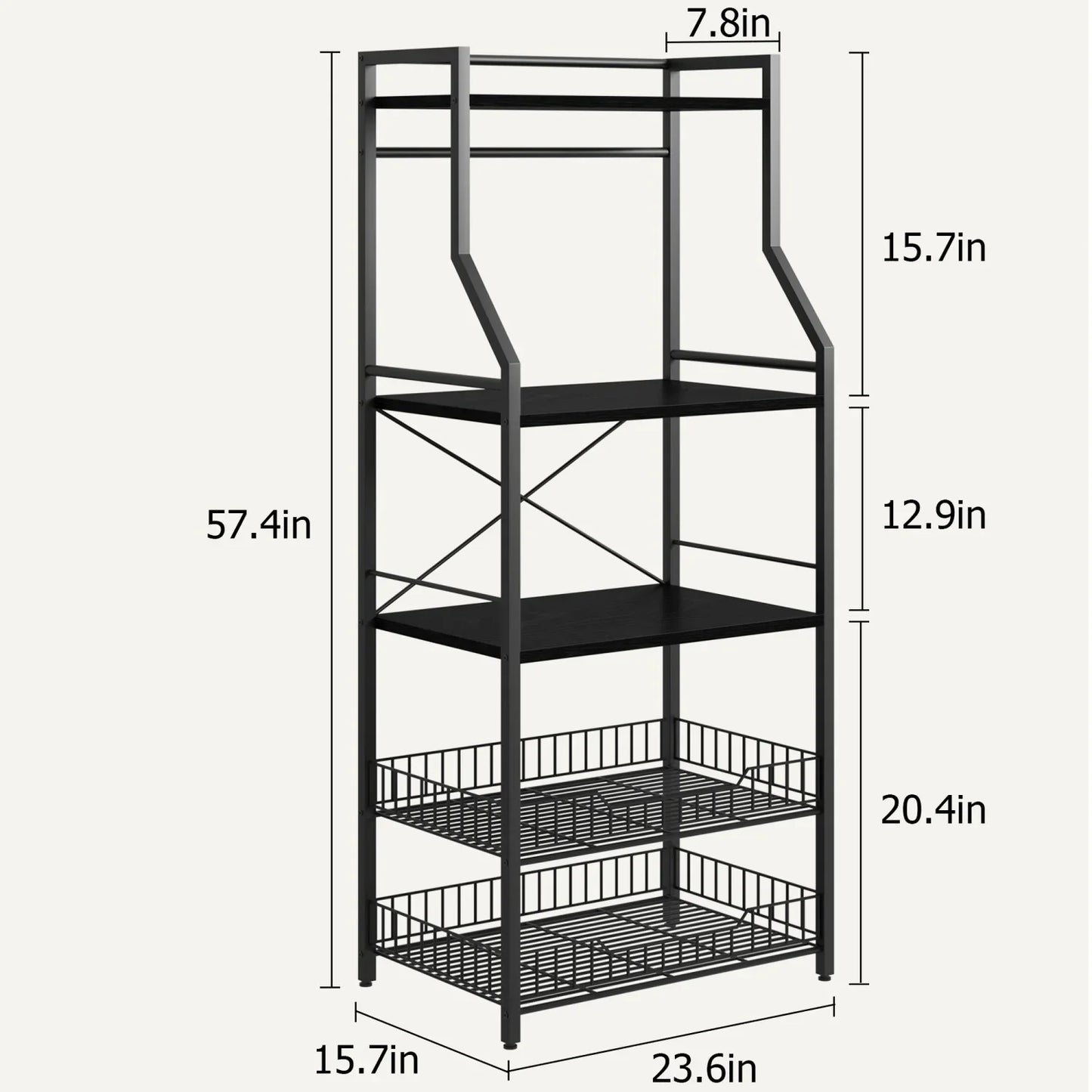 Kitchen Bakers Rack Microwave Oven Stand Coffee Bar Station