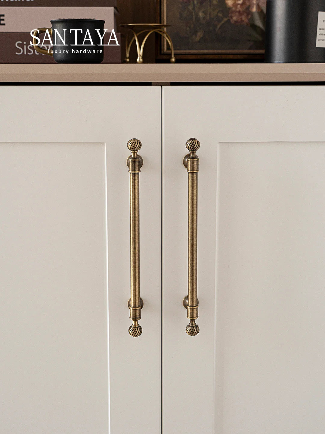 Santaya Brushed Antique Brass Handles Luxury Furniture Hardware