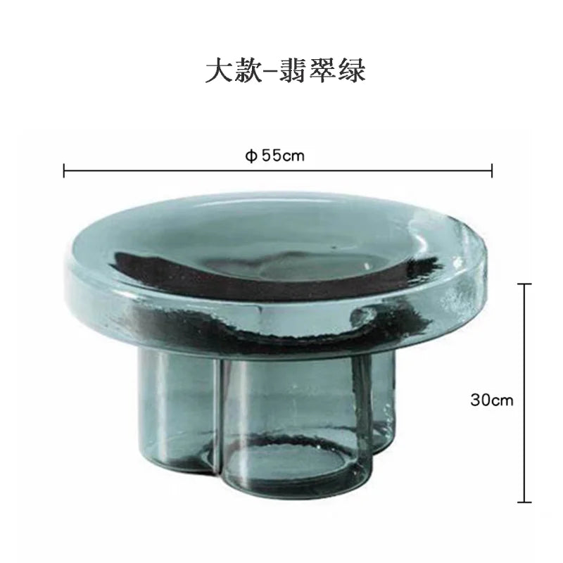 Nordic Creative Glass Coffee Table Living Room Handmade Coffee Table Round