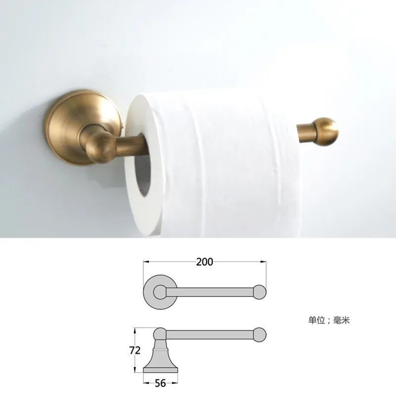 Bathroom Accessories Antique Brass Wall Mounted Toilet Paper Holder Towel Ring Robe Coat Hook