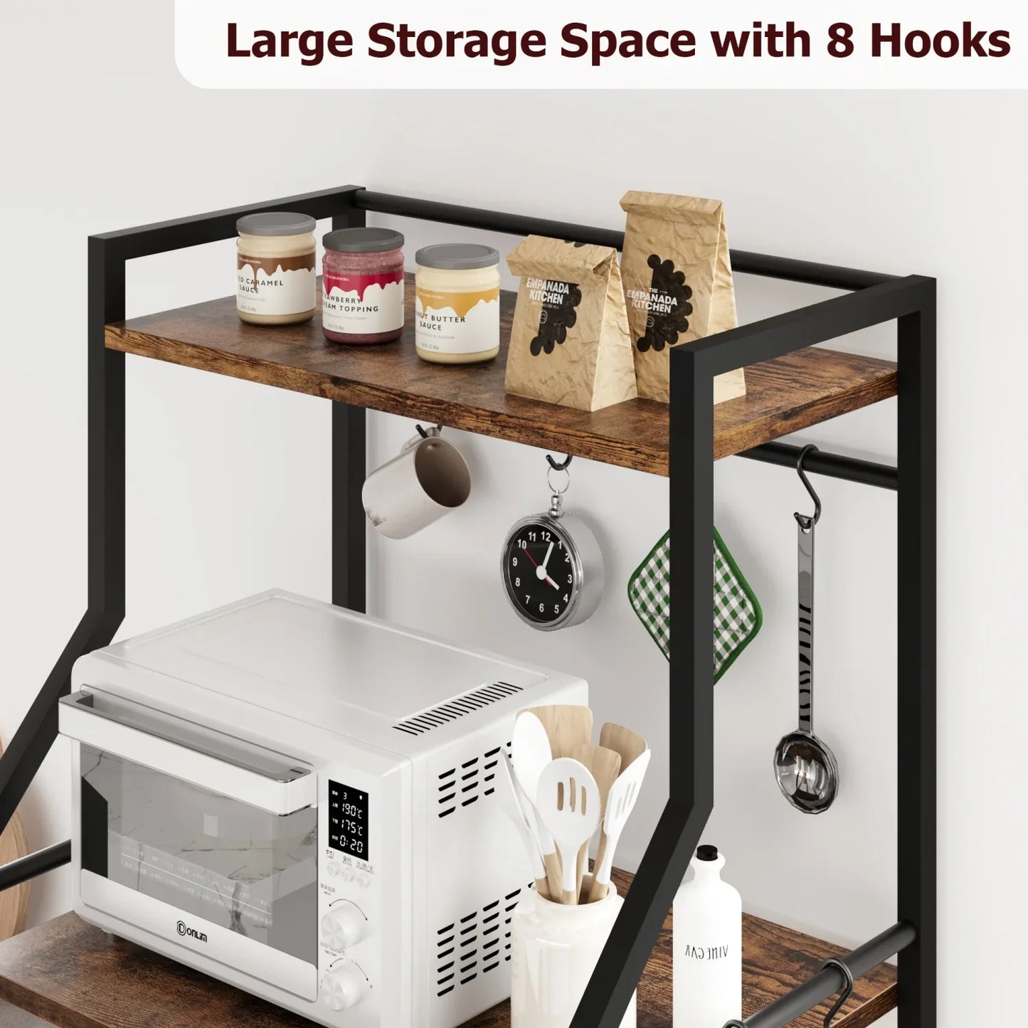 Kitchen Bakers Rack Microwave Oven Stand Coffee Bar Station
