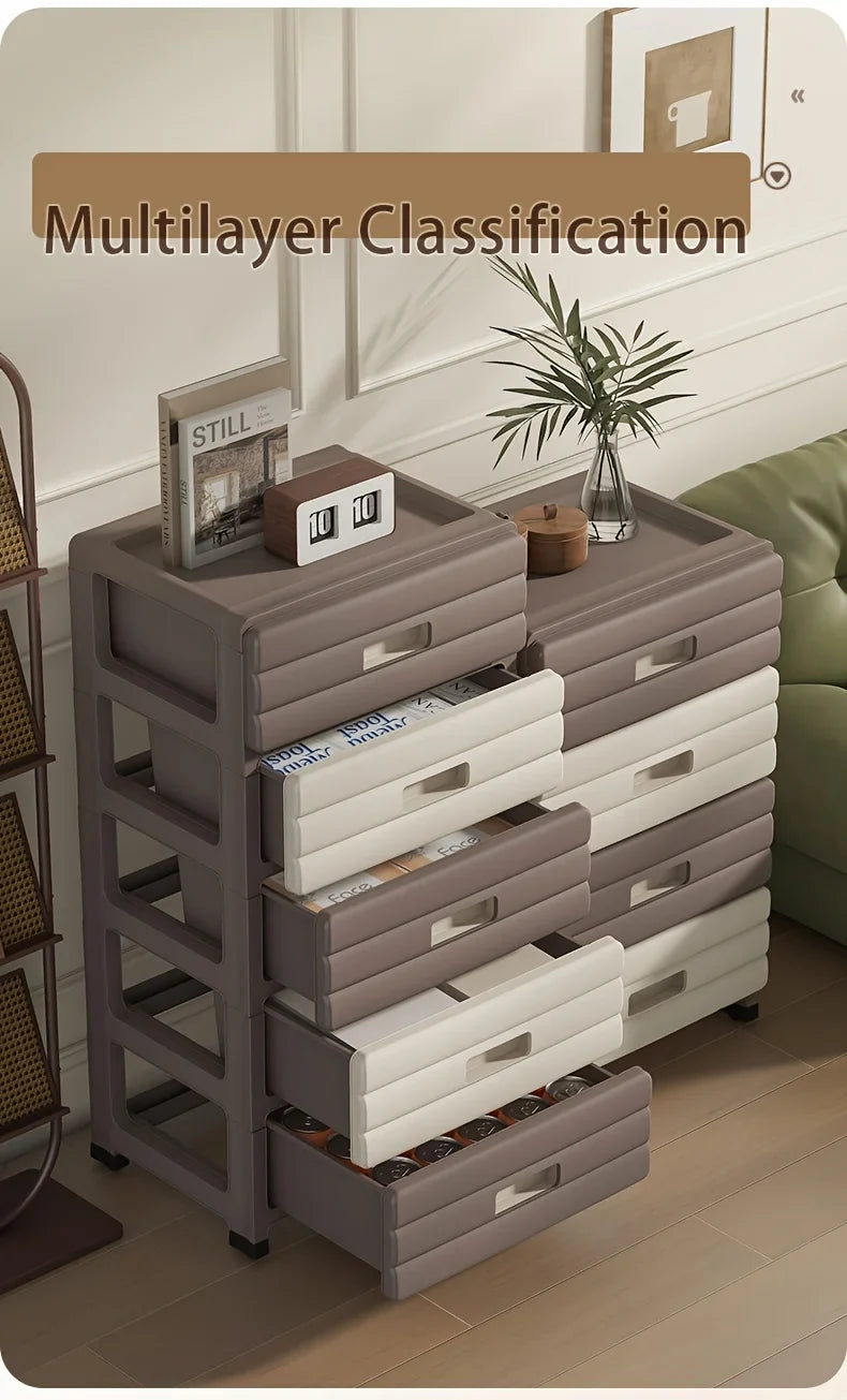 5-Drawer White Storage Cabinet - Sturdy, Smooth Sliding for Closet, Office, Bedroom Organization.