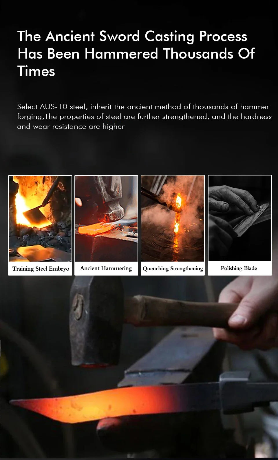 TURWHO Hand Forged Japanese Steel Kitchen Knives