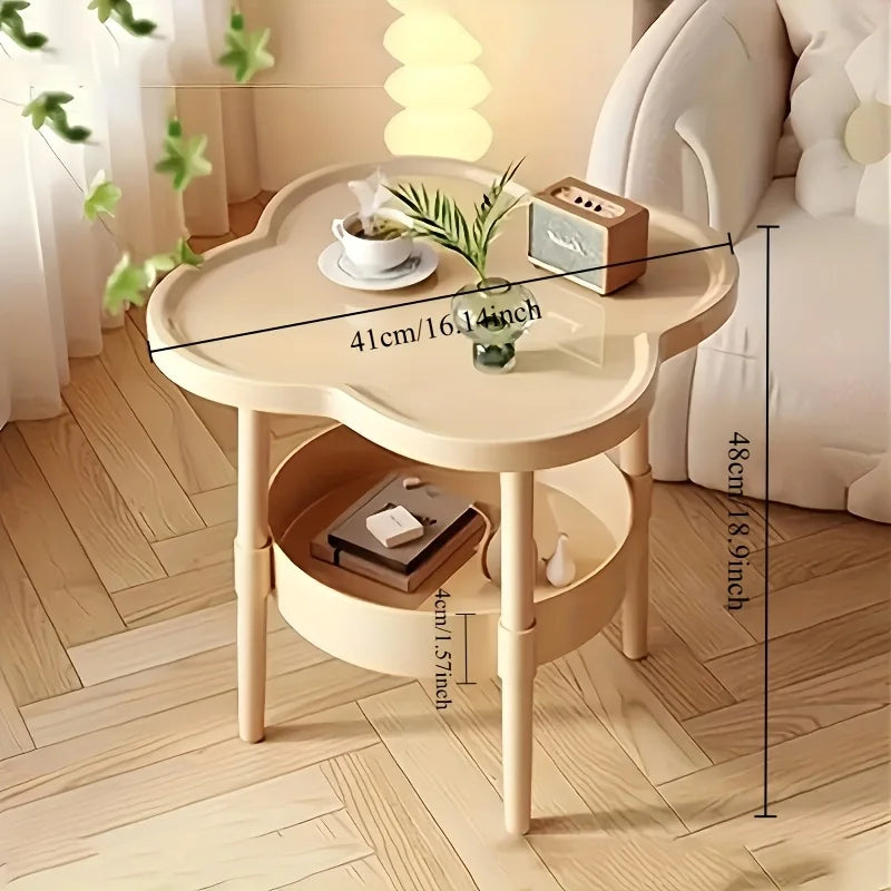 Stylish Modern Round Side Table with Storage Shelf