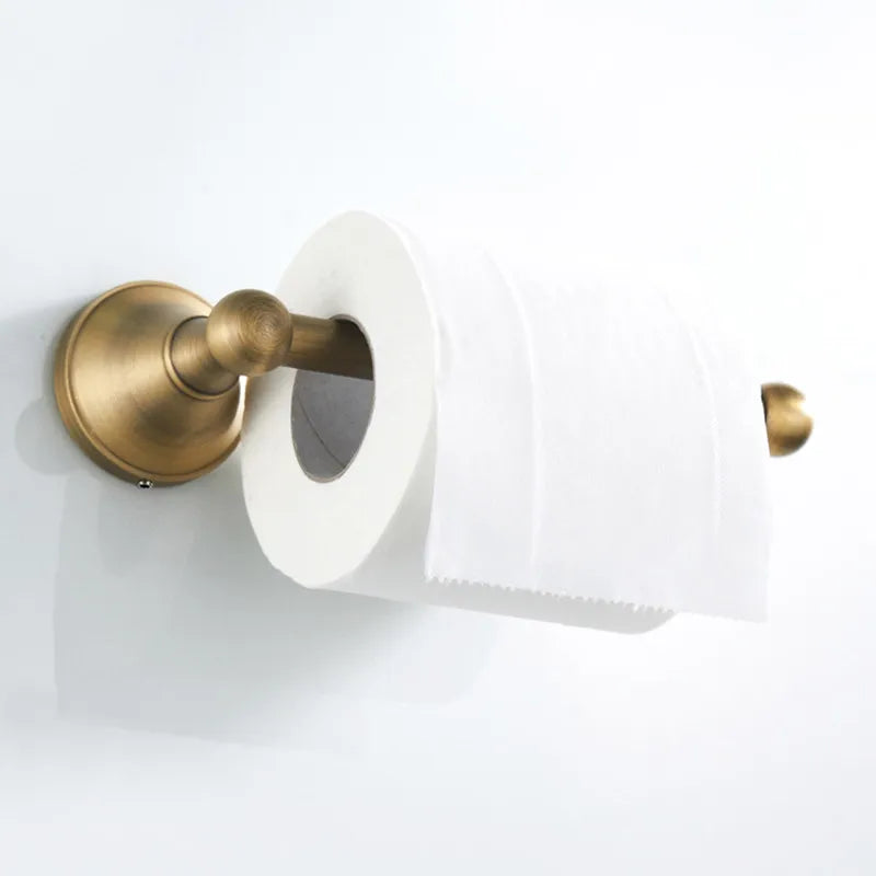 Bathroom Accessories Antique Brass Wall Mounted Toilet Paper Holder Towel Ring Robe Coat Hook