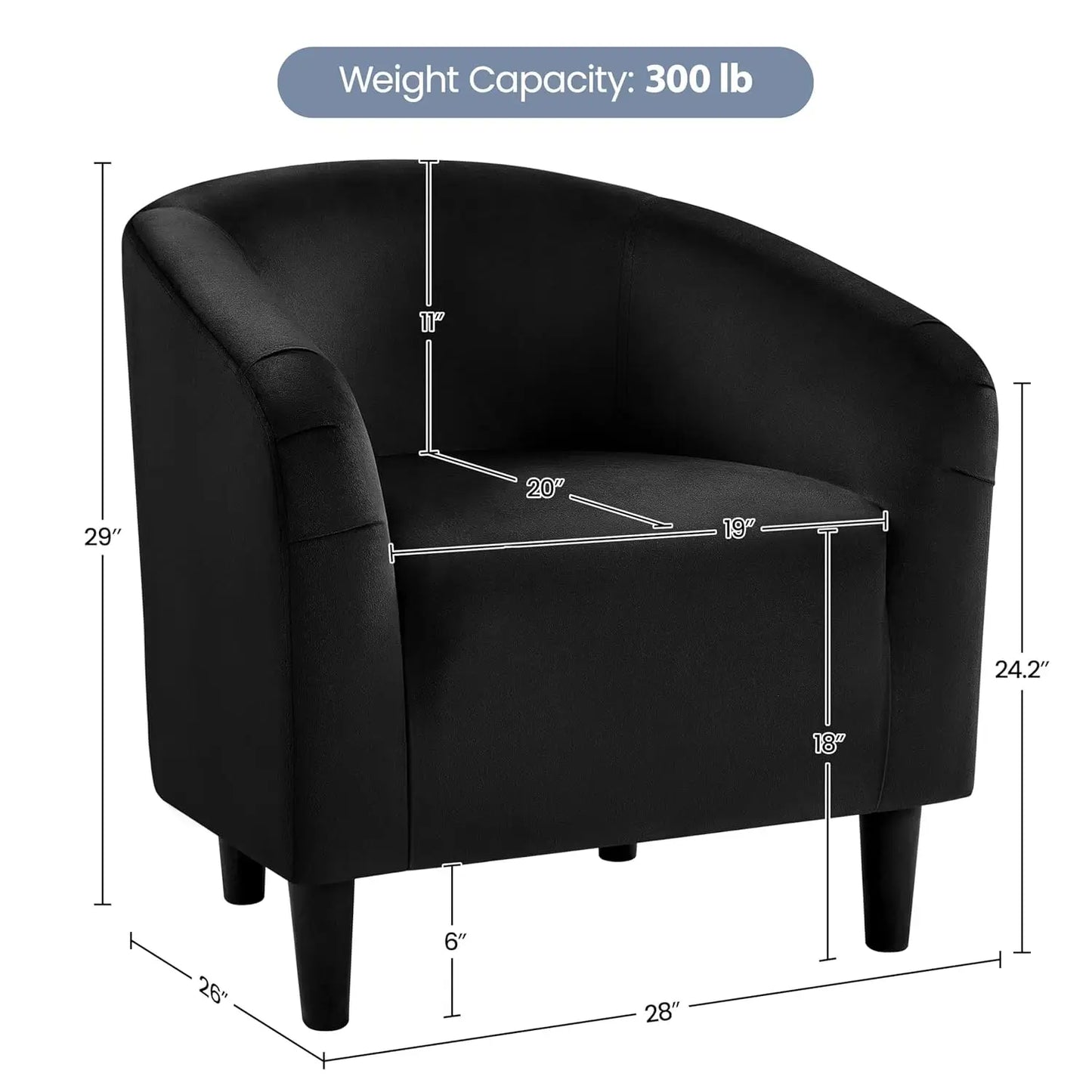 Barrel Chair, Modern Accent Chair Comfy Velvet Chair  for Living Room Bedroom Office,