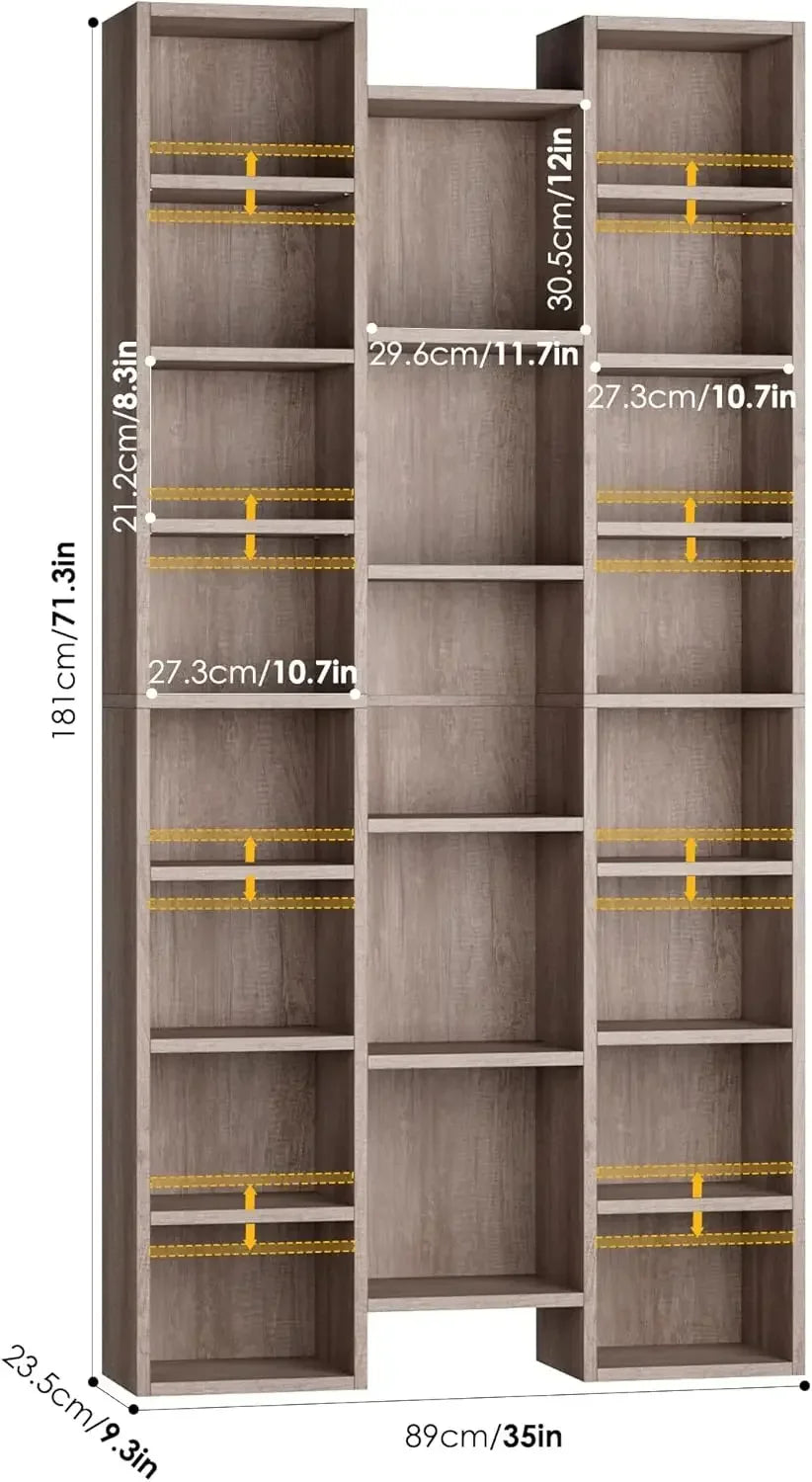 Hot sales[New Arrival!]Triple Wide 8 Tier Media Storage Tower Rack, with Adjustable Shelves,