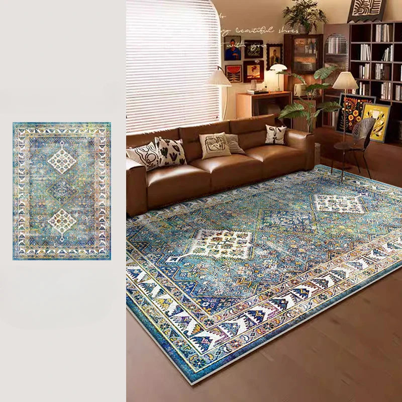 American Retro Style Carpets for Living Room Plush Carpet