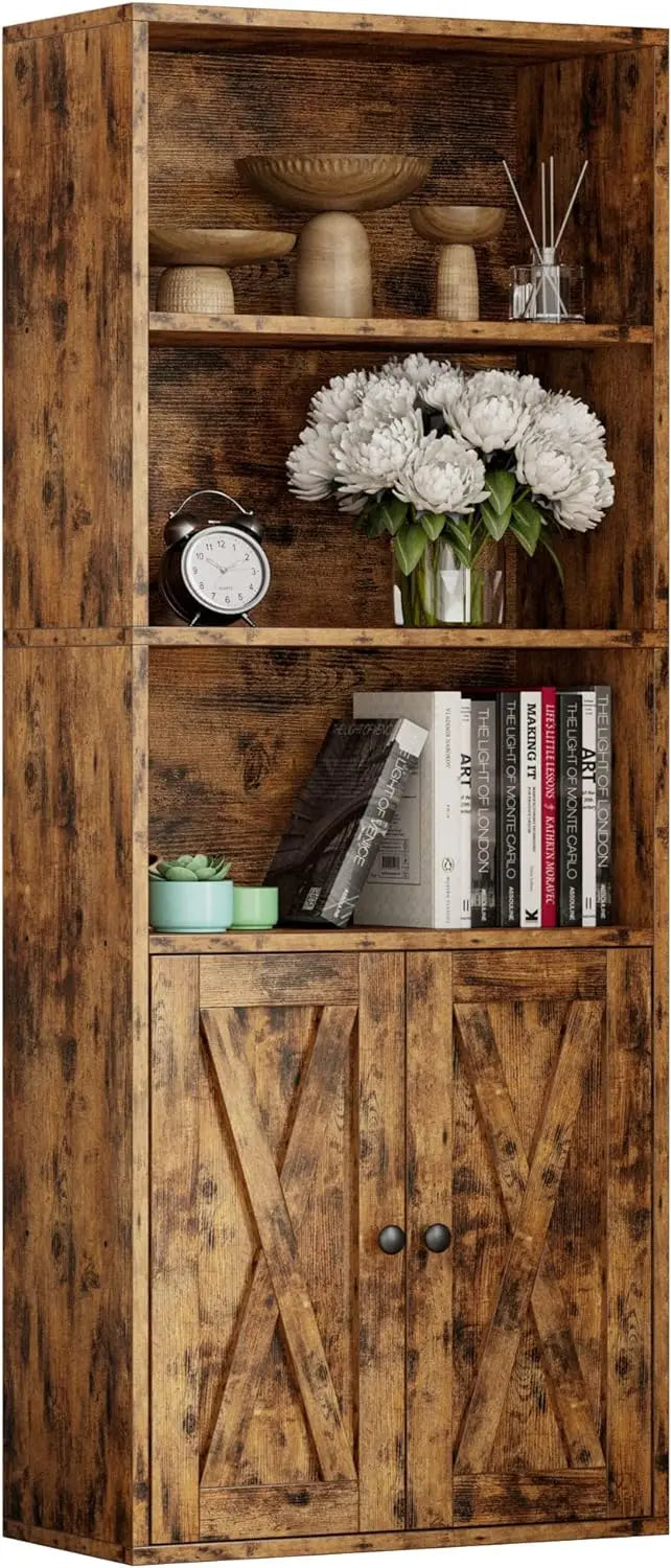 IRONCK Industrial Bookshelves and Bookcases with Doors 11.8 in  5 Shelf  Bookcase