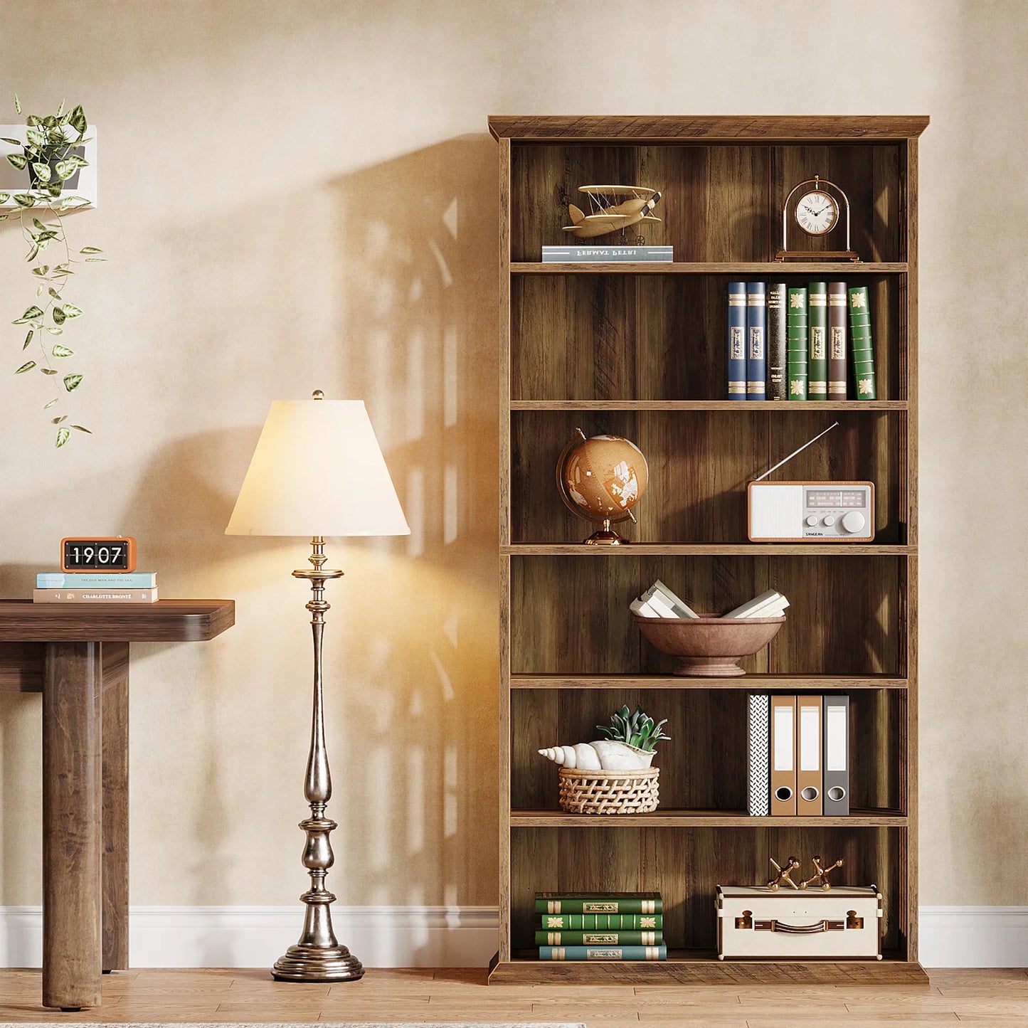 Tribesigns 6-Tier Bookshelf, 75-Inch Tall Bookcase,  Freestanding Display Shelves,