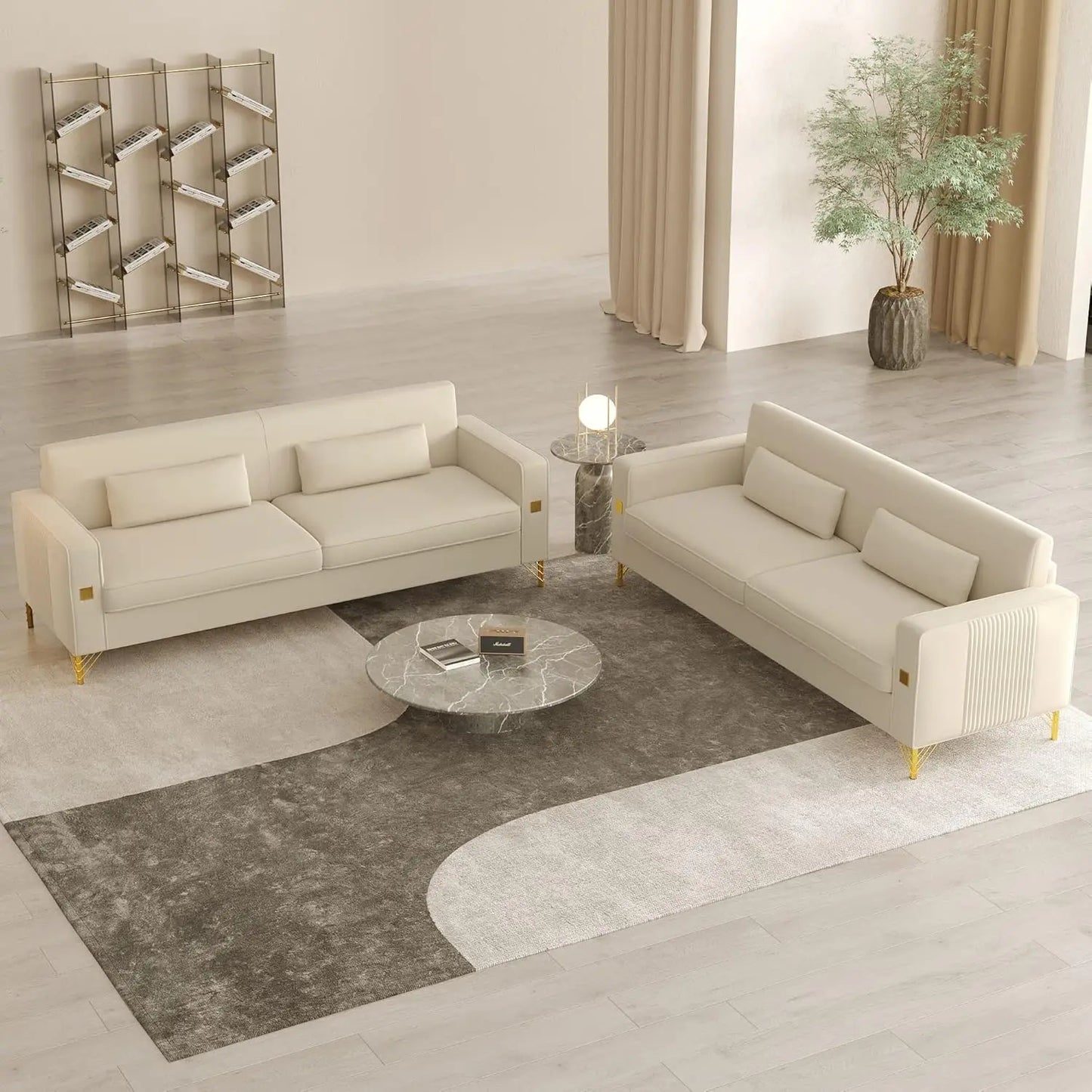85.63" Velvet Sofa,Modern Loveseat Couch with Pillows Set of 2 for Living Room,Bedroom  6 different colors