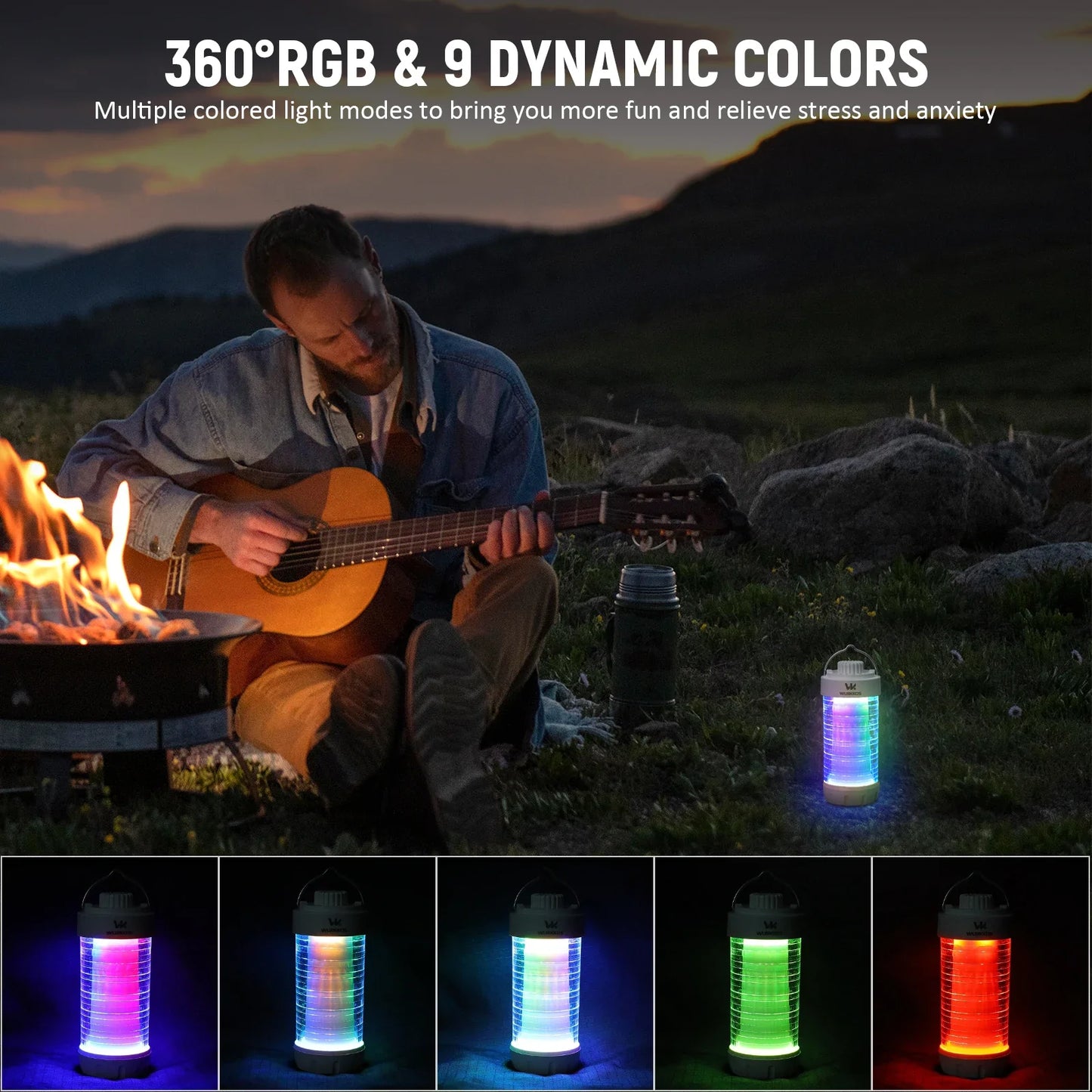 Wurkkos CL01 Camping Lantern 550LM Rechargeable LED Flashlight Waterproof EDC Work Light RGB Torch Power Bank Mini Magnetic Lamp