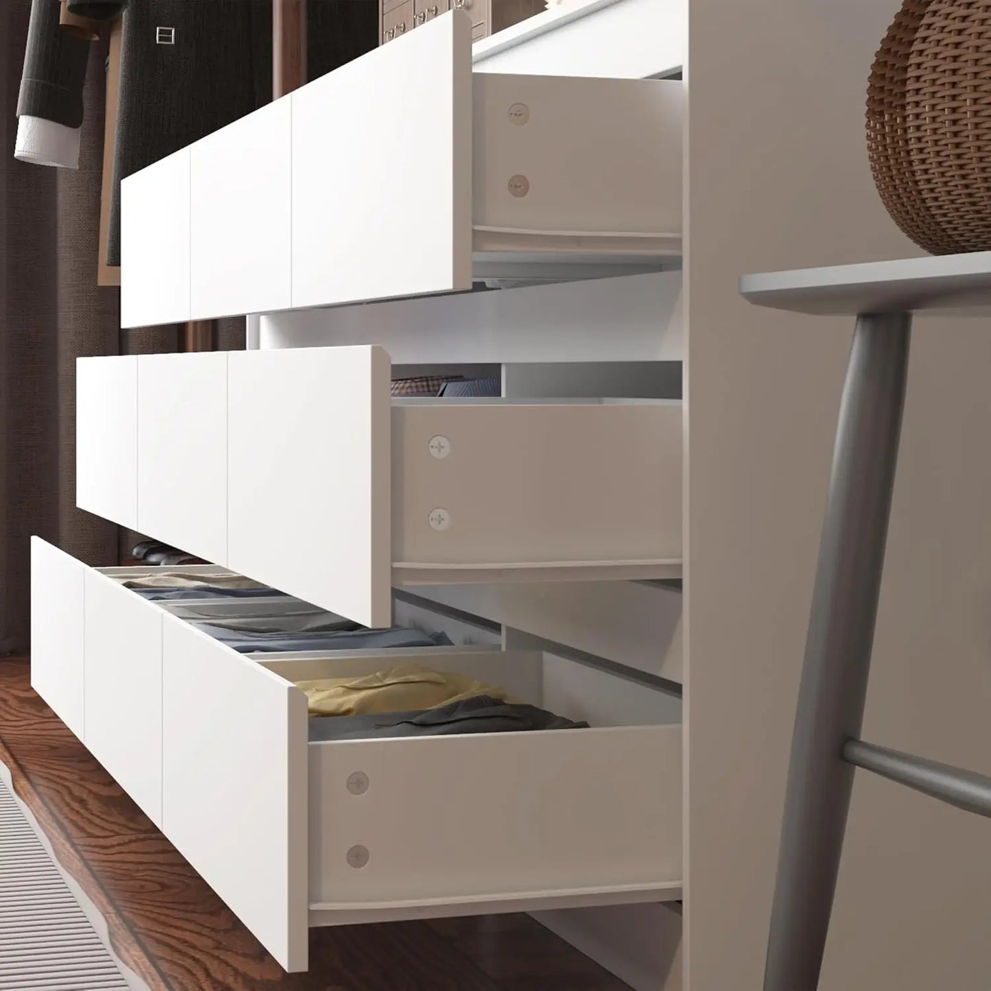 9 Drawer Dresser for Bedroom with Deep Drawers,  Handle Free