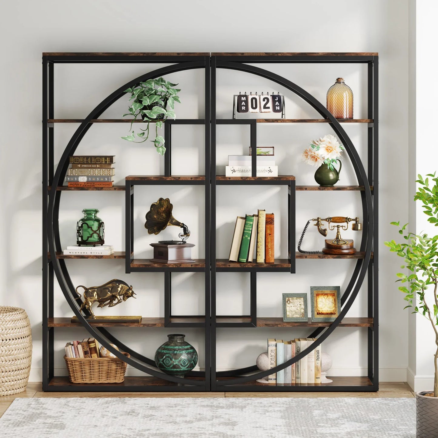 Tribesigns Bookshelf Industrial 5 Tier Etagere Bookcase,
