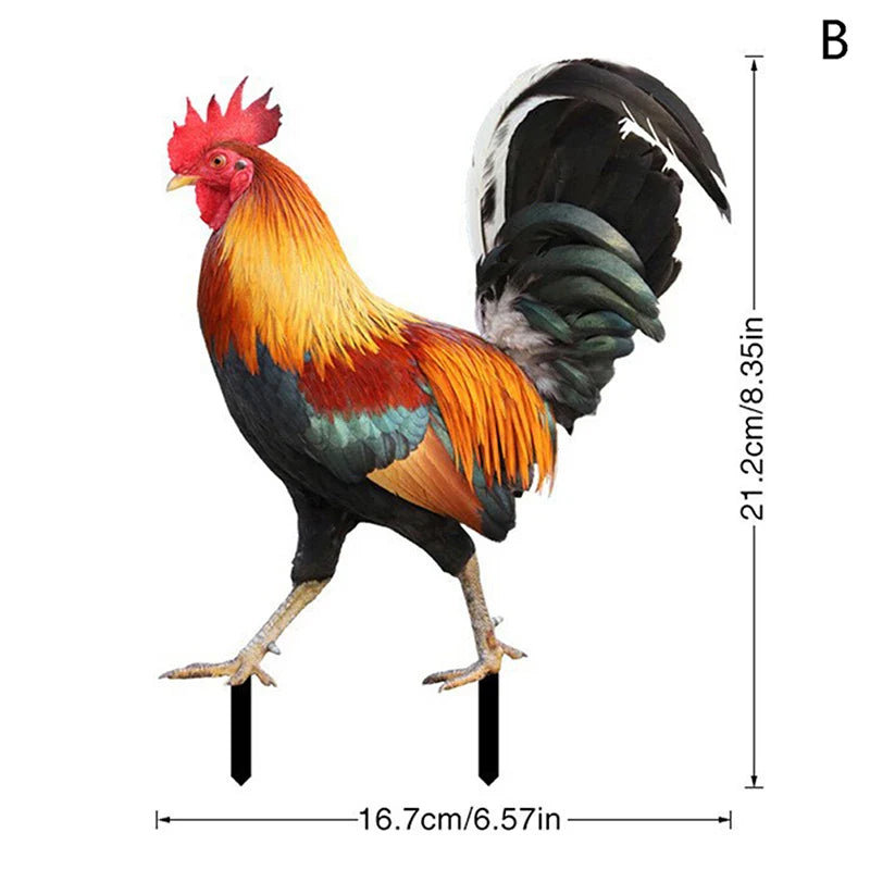 Garden Rooster Statue Chicken Sculpture For Yard Decor Patio