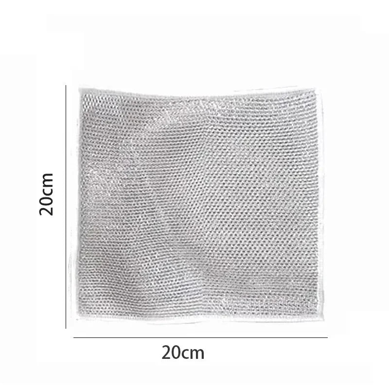 10pcs Magic Dishcloth Silver  Kitchen Cloth  Built-in Sponge Steel Wire Ball Rag