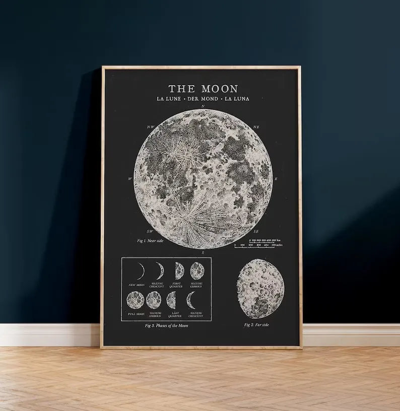 Vintage Space Astronomy Solar System Map
