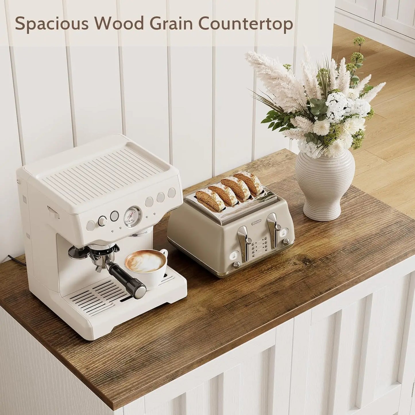 Sideboard Buffet Cabinet, Modern Farmhouse Kitchen Storage Cabinet