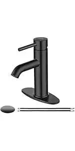 4 Inch Faucets 3 Hole, Bathroom Sink With Pop-Up Drain & Supply Hoses, 2-Handle 360 Swivel Spout Stainless Steel