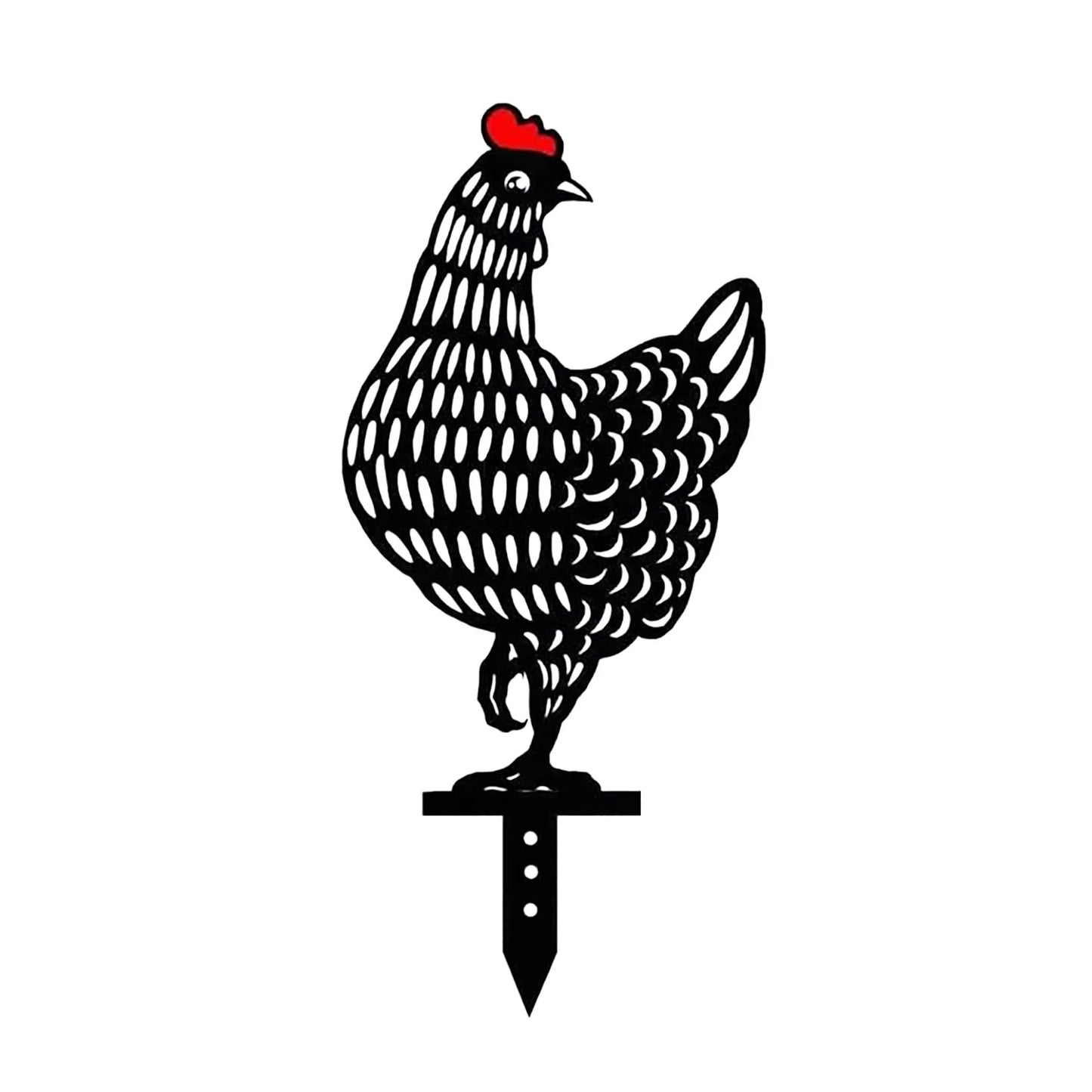 Acrylic Animal Garden Stakes Decorations Hen  For Outdoor Yard Lawn