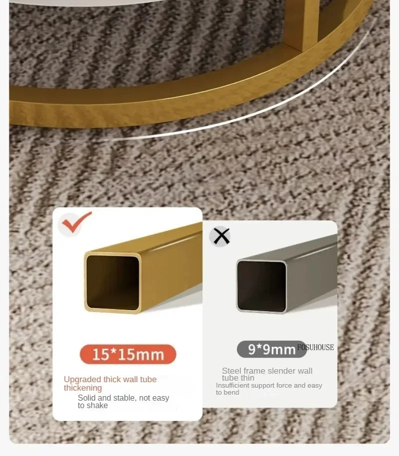 Minimalist Storage Oval  Modern Design Coffee Table